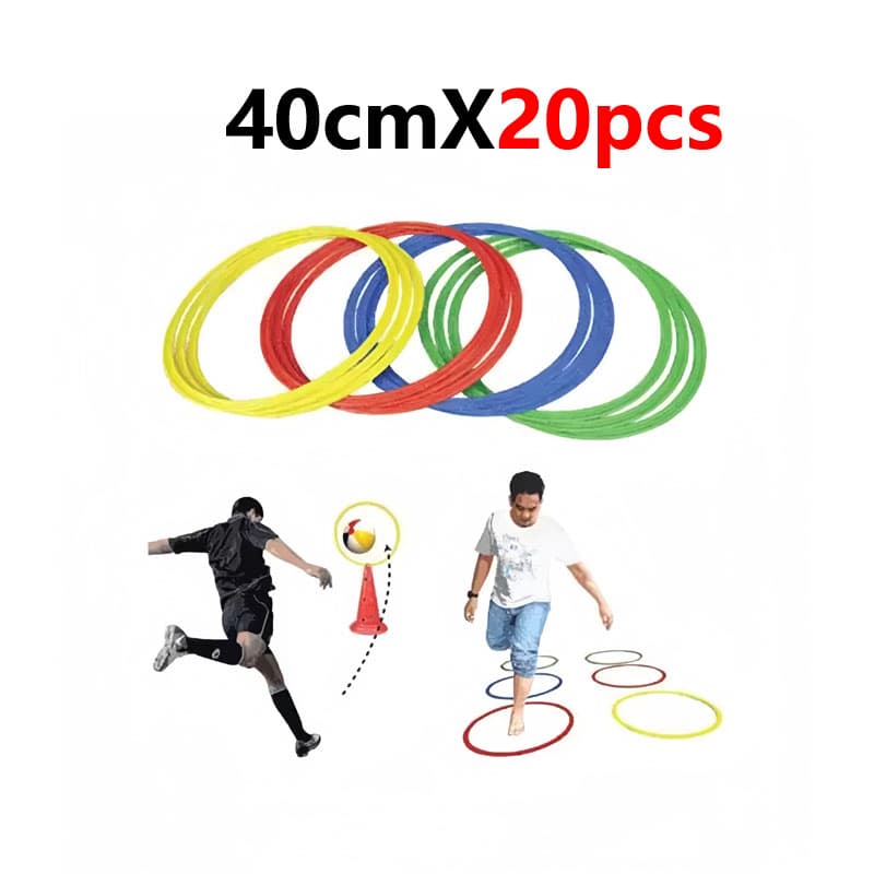 20psc/set Aros De Agilidad 40cm Entrenamiento Deporte Futbol 4 colors Cono
